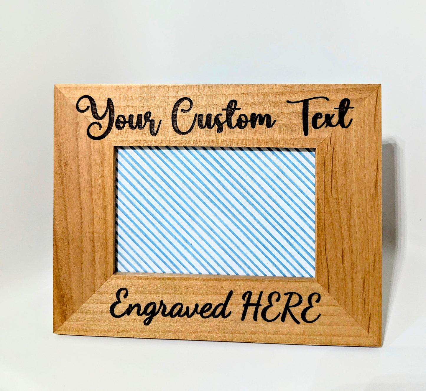 Alder Wood Photo Frame - 7 x 9 - Personalized Engraving with Glass Protection