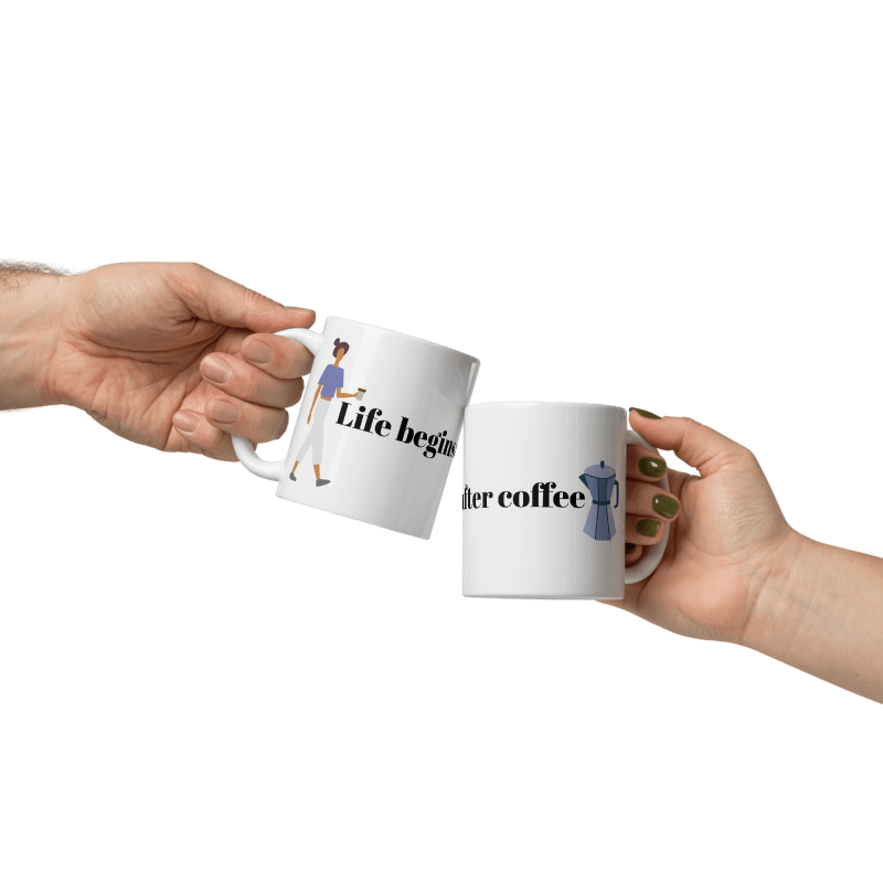 White glossy mug