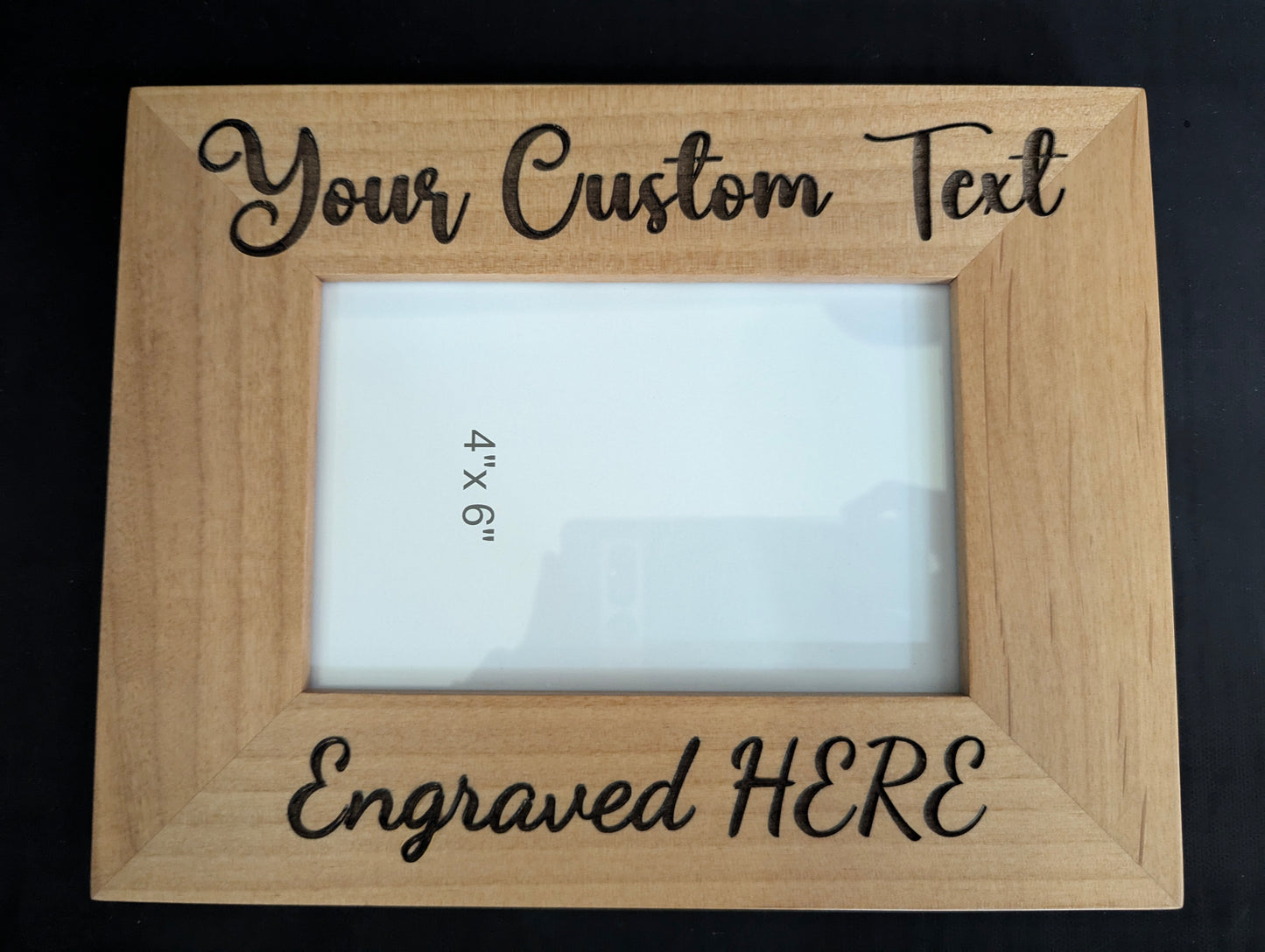 Alder Wood Photo Frame - 7 x 9 - Personalized Engraving with Glass Protection